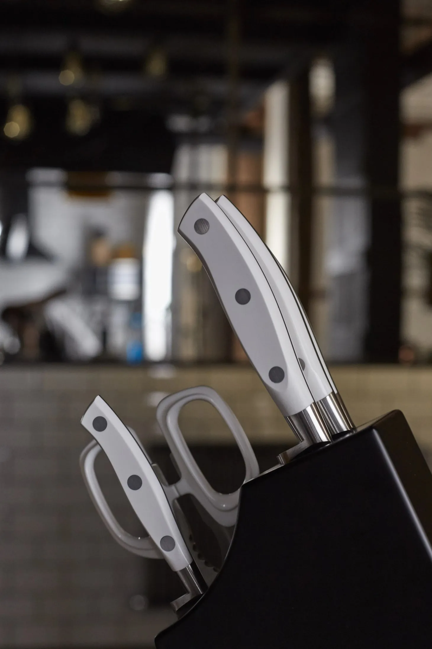 Bloc 4 couteaux Riviera Blanc + ciseaux