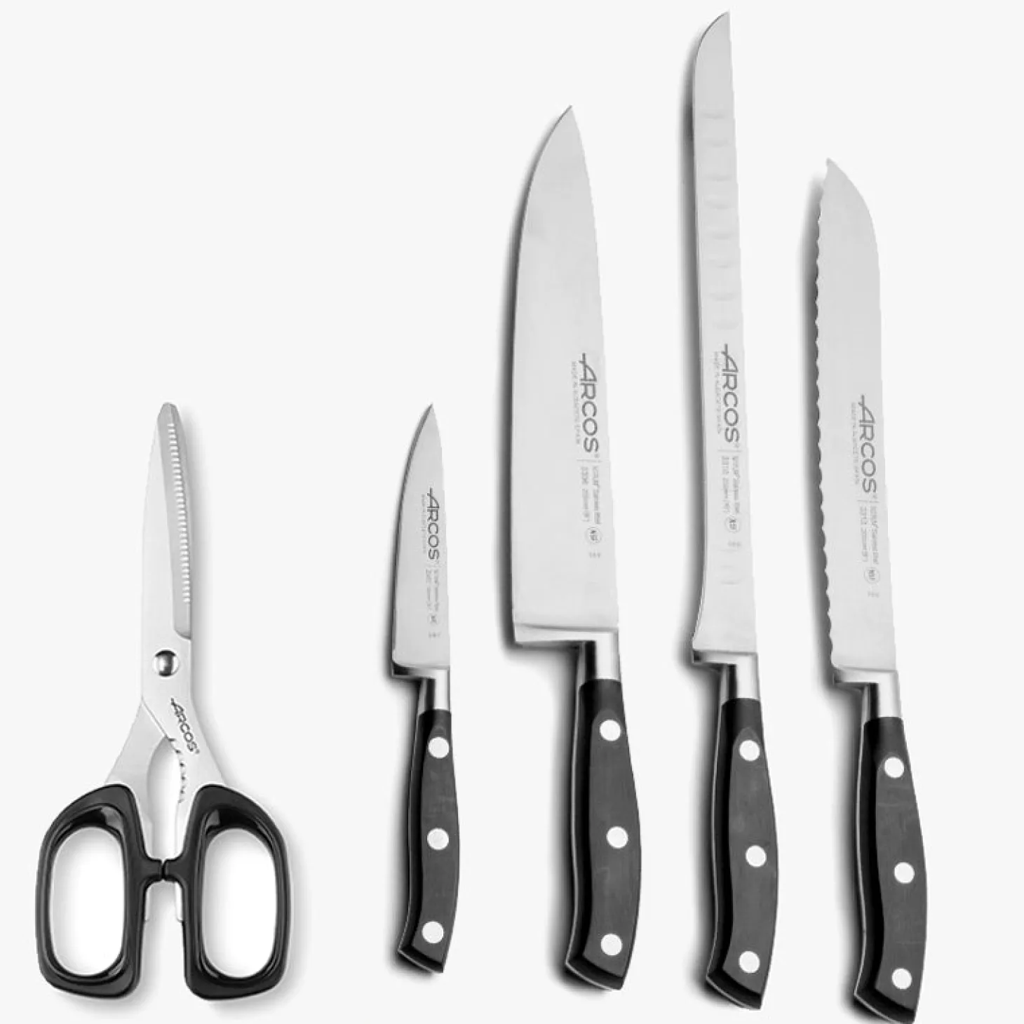 Bloc couteaux 4 pcs. Série Riviera + Ciseaux