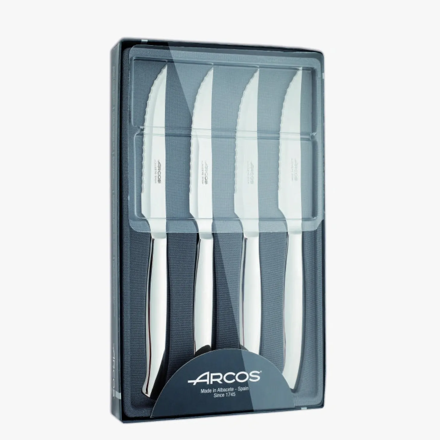 Coffret 4 couteaux à steak crantés inox
