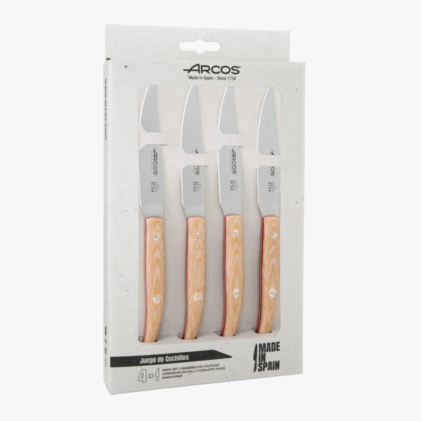 Coffret 4 couteaux à steak The Origin micarta beige