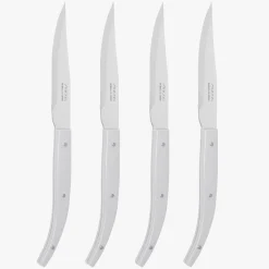 Coffret 4 couteaux à steak Microcranté Blanc