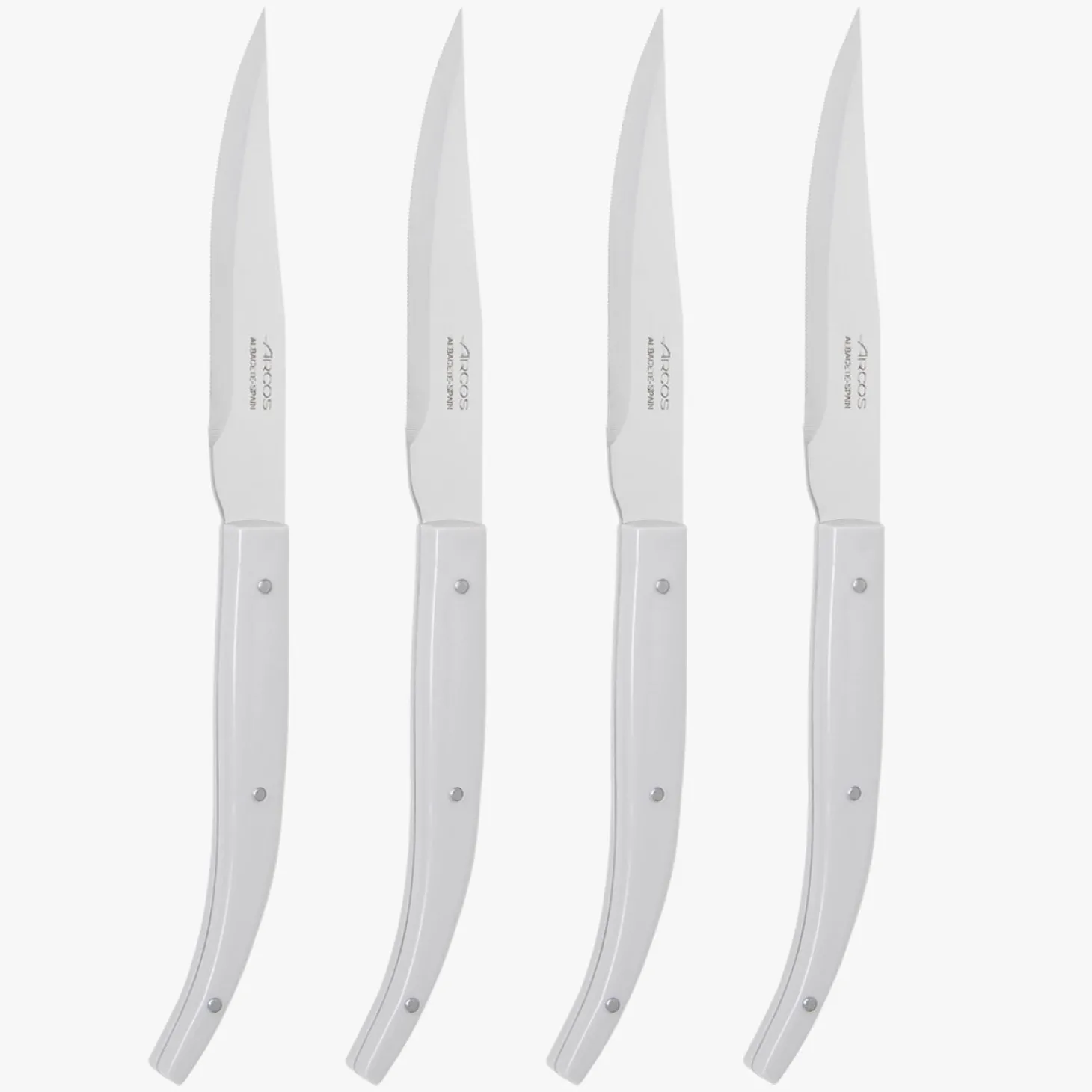 Coffret 4 couteaux à steak Microcranté Blanc