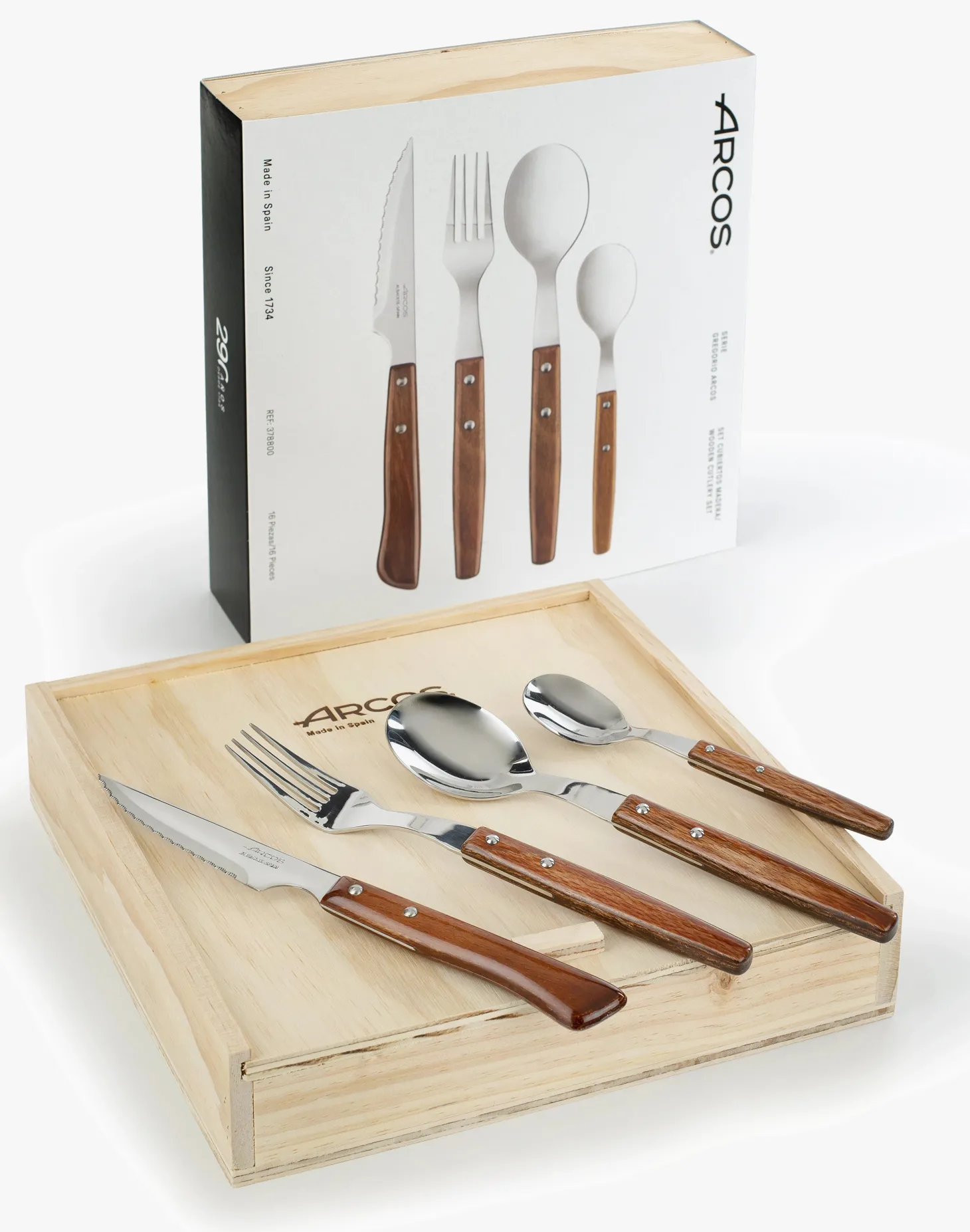 Coffret Couverts Bois Gregorio ARCOS 16 pièces