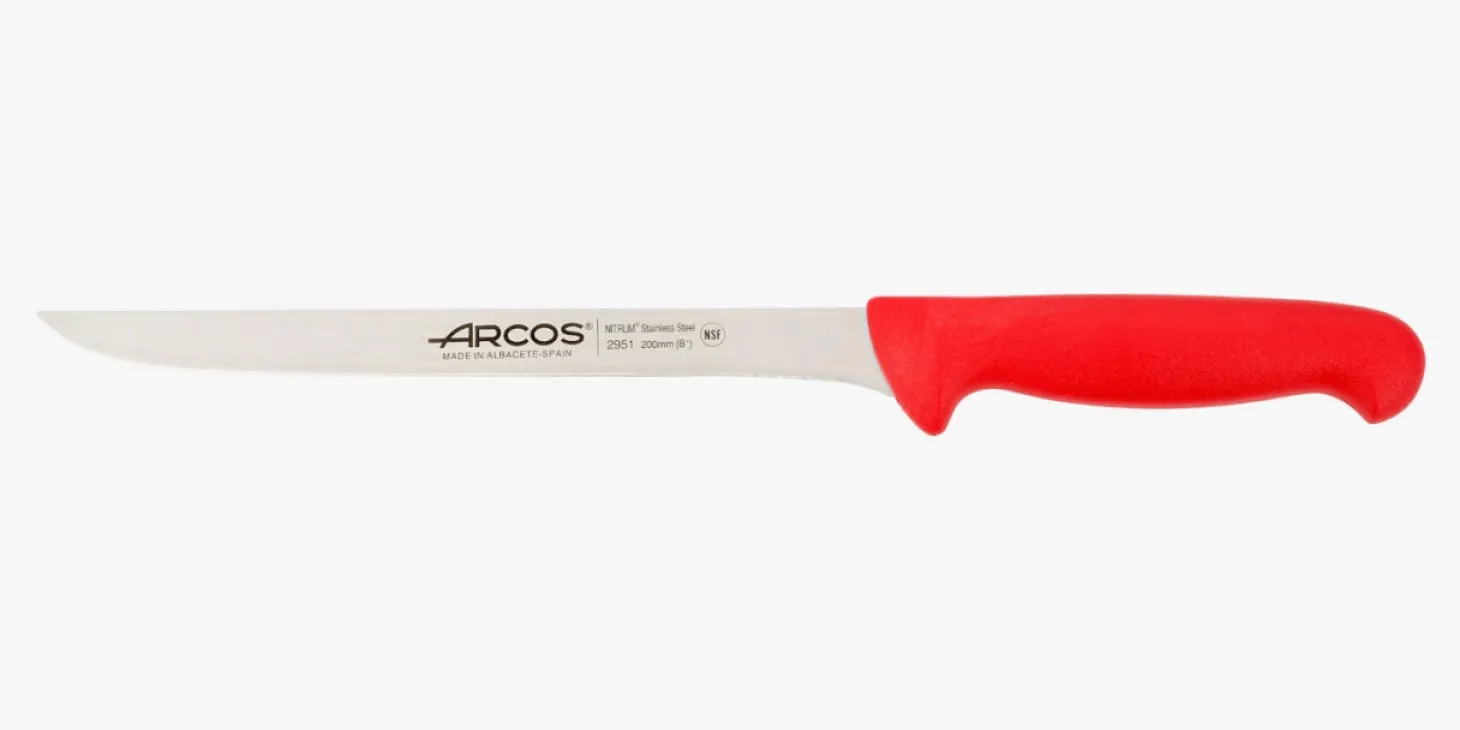 Couteau à filets (flexible) rouge 2900 190 mm