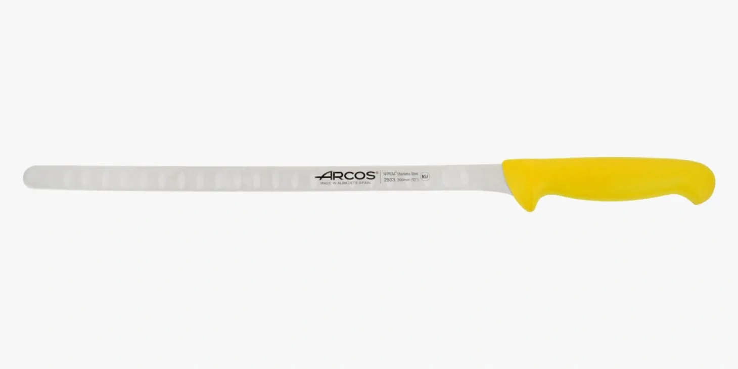 Couteau à Saumon flexible alvéolé jaune 2900 300 mm