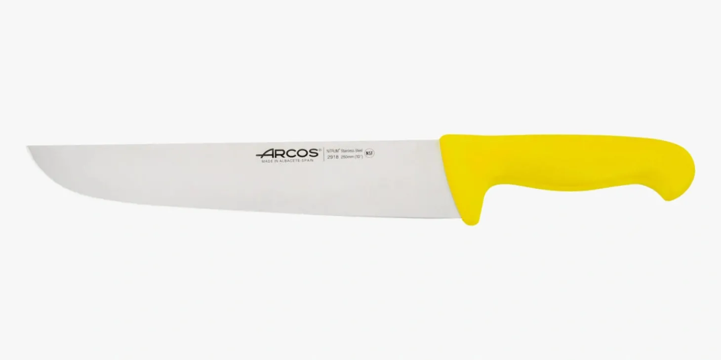 Couteau de boucher jaune 2900 250 mm