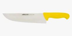 Couteau de boucher lame large jaune 2900 250 mm