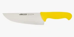 Couteau de boucher lame large jaune 2900 200 mm