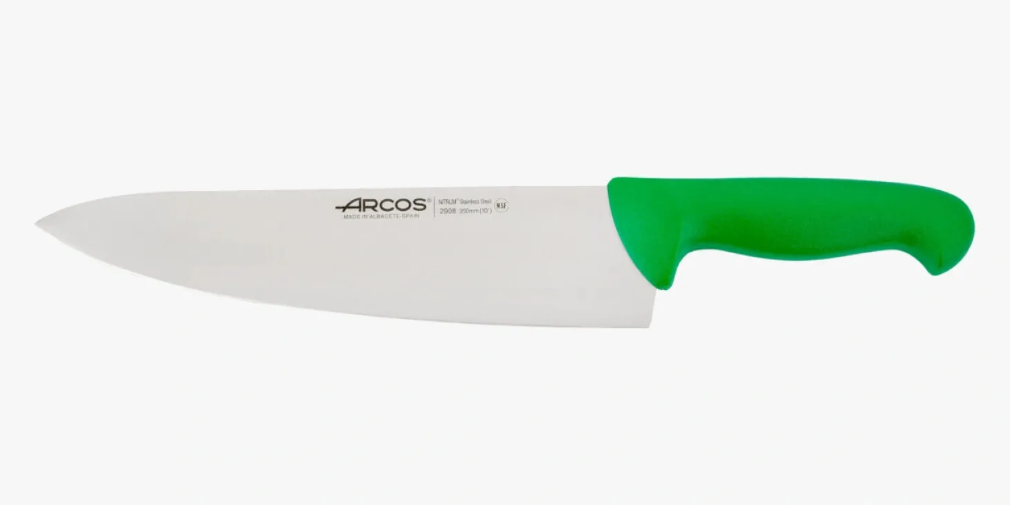 Couteau de chef lame large vert 2900 250 mm