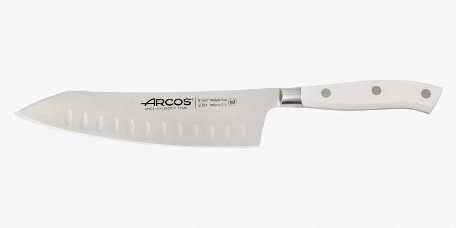 Couteau Rocking Santoku Riviera Blanc 180 mm