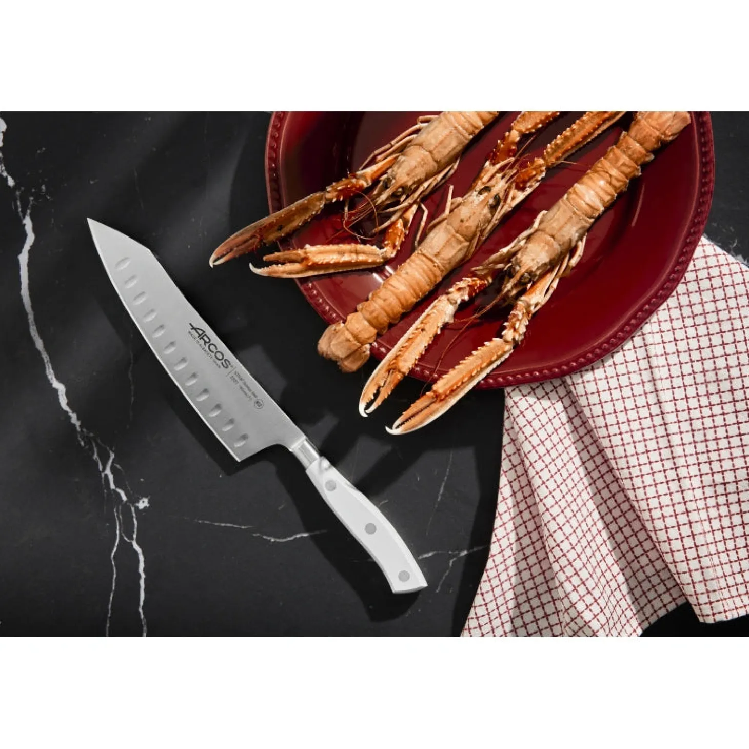 Couteau Rocking Santoku Riviera Blanc 180 mm