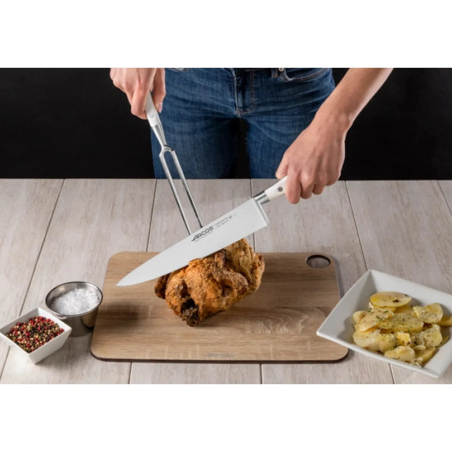 Couteau Santoku Riviera Blanc 140 mm