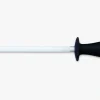 Fusil à aiguiser acier mèche ronde noir crochet suspension 230 mm / ⌀ 10 mm