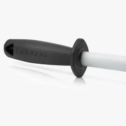 Fusil à Aiguiser Ovale à Grain Extra Fin Noir