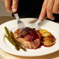 Set 6 couteaux à steak crantés hêtre