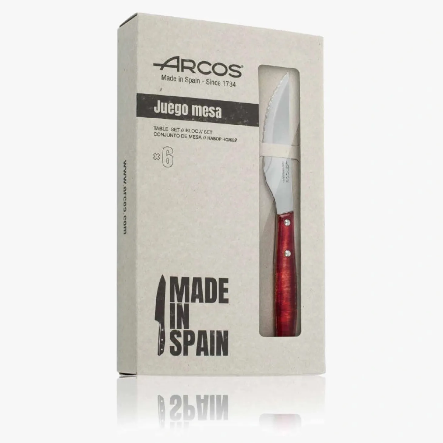 Set 6 couteaux à steak/pizza/burger en bois de peuplier compatible LV acajou 110 mm