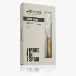 Set 6 couteaux à steak/pizza/burger en bois de peuplier compatible LV beige 110 mm