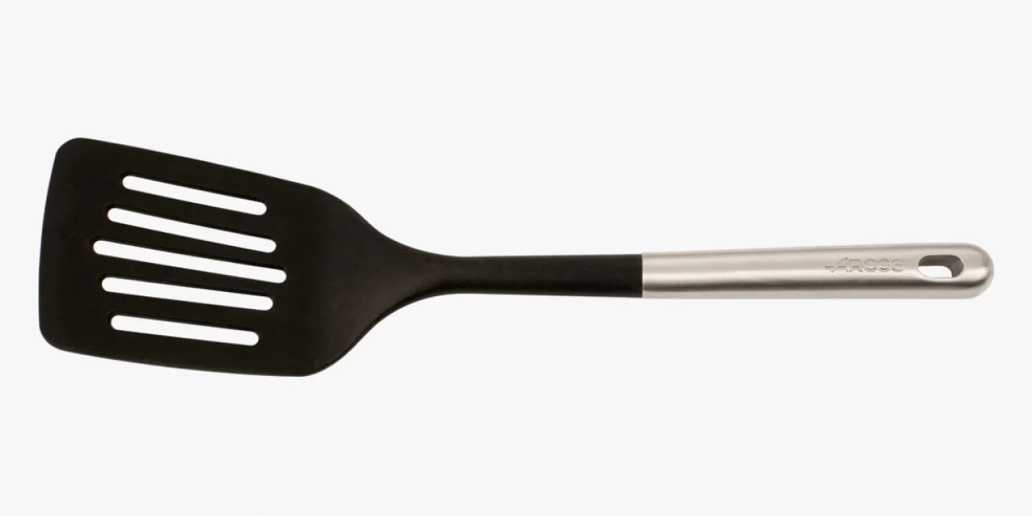 Spatule Ajourée en Acier Inoxydable et Silicone 339 mm