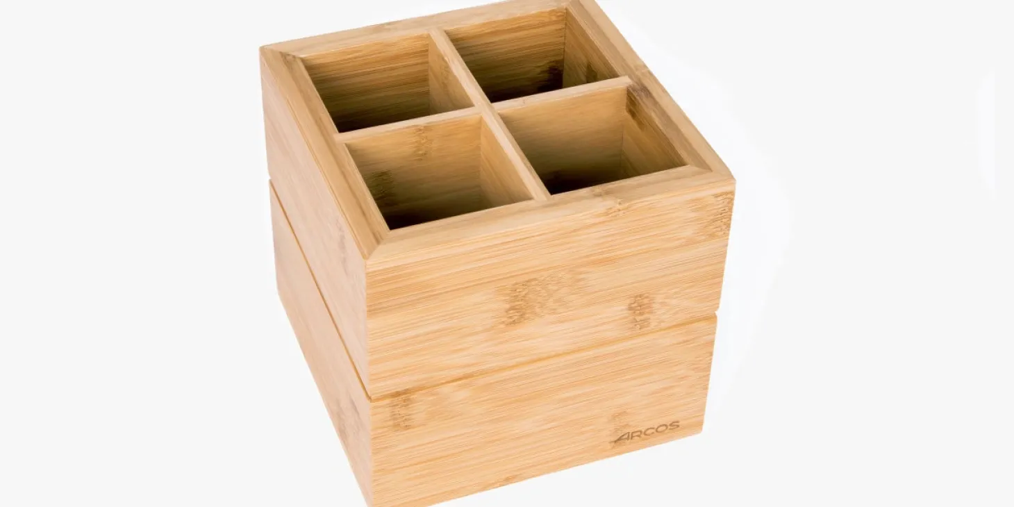 Support pour ustensiles en bambou 150 x 160 x 160 mm