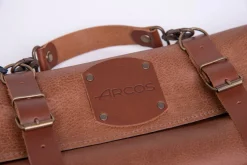 Trousse pour couteaux en cuir et accessoires métalliques, capacité 10 places